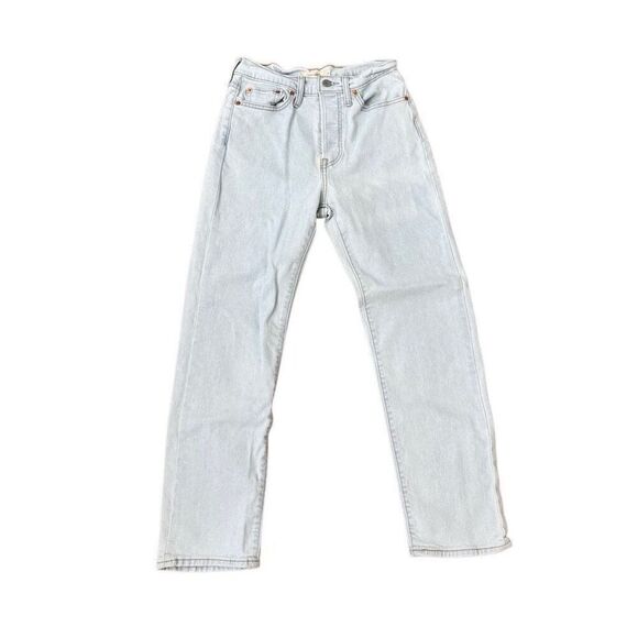 Levi’s Wedgie Straight Leg High Rise Jeans Button Fly Light Wash Size 28 - Picture 6 of 6